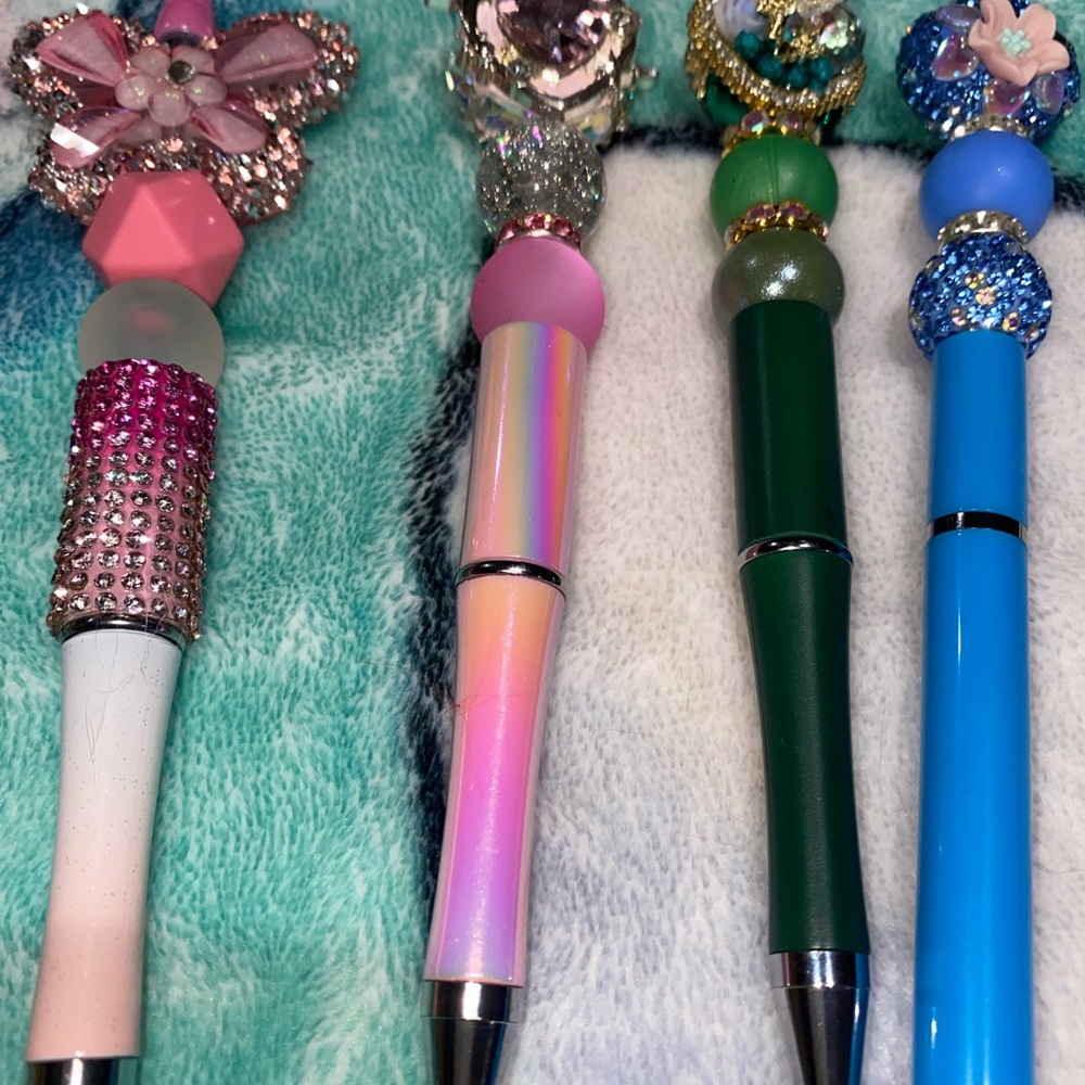 Colorful Bejeweled Pens Set